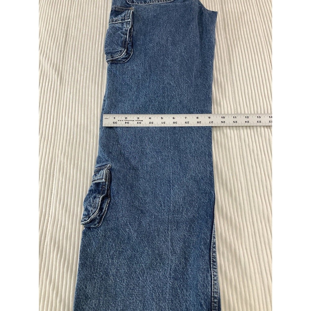 Aeropostale Womens 000R Baggy Wide Leg Cargo Jeans Blue Y2K Skater Grunge - Picture 11 of 13